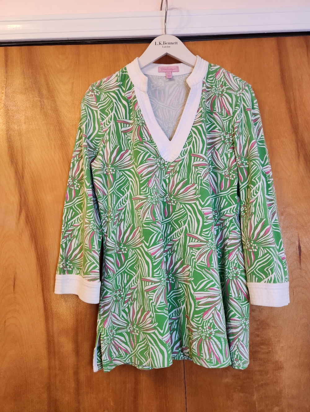 Lilly Pulitzer Women's Daisy Darling Green Long Sleeved Tunic, Size XS, $98